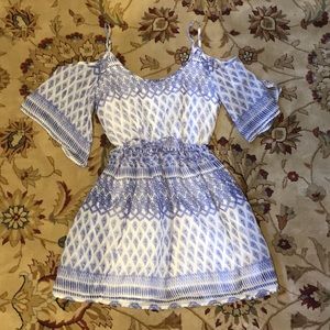 Blue and white dress